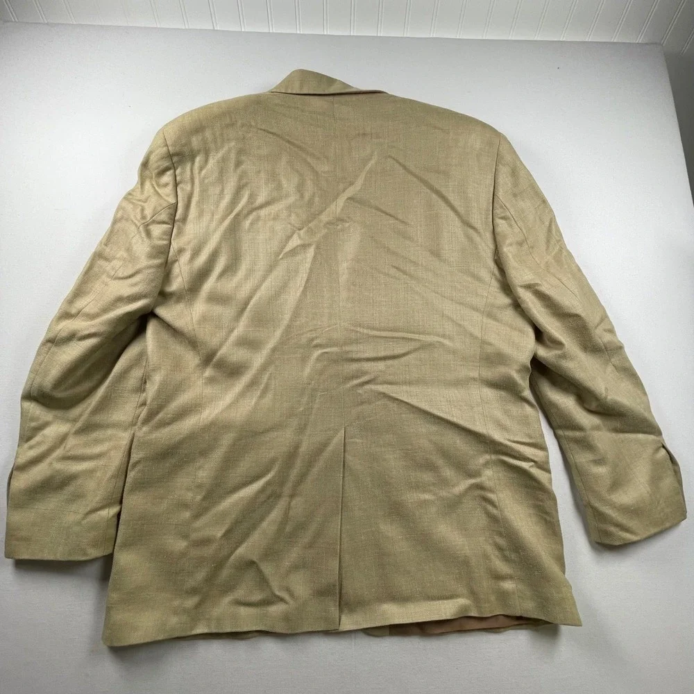 Ralph Lauren Tan Herringbone Windowpane Check 2 Button Blazer Sport Coat Jacket